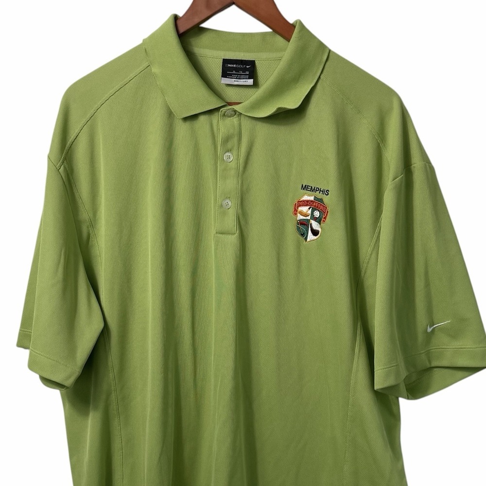 Nike Golf Dri-Fit Polo Shirt Men XL Green Memphis Pro Duffers Golf Logo Perform